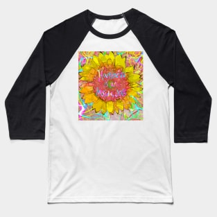 Happiness sunflower art pop Baseball T-Shirt